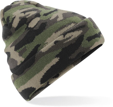 Pletená čepice s manžetou "Camo"