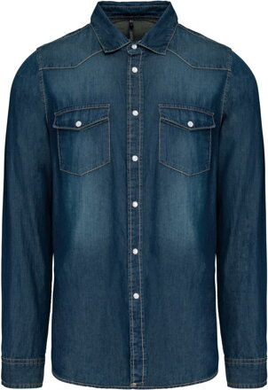 Denim košile s dlouhým rukávem