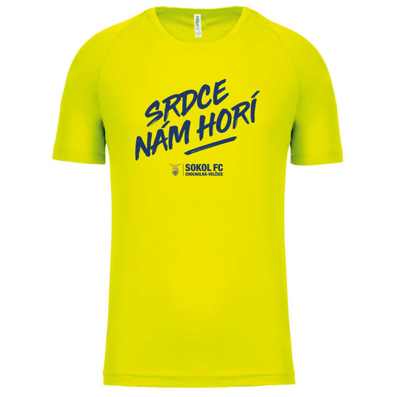 Tréningové Neonové Tričko Srdce Nám Horí Sokol FC Chocholná-Velčice